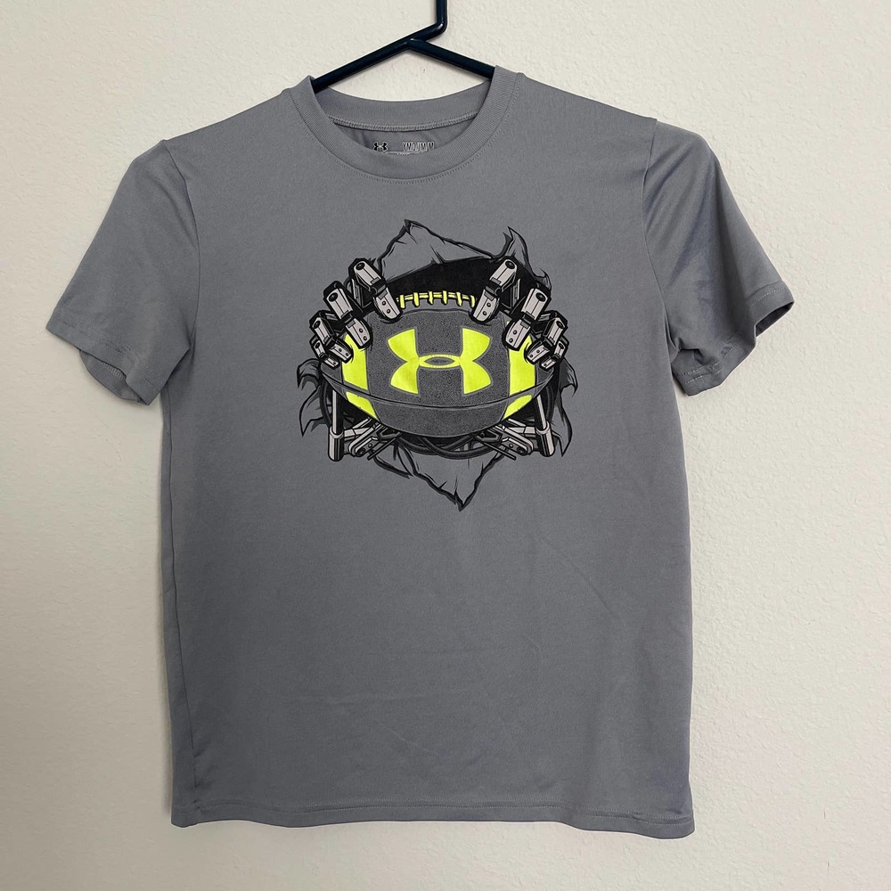 Under Armour Athletic Heatgear T-shirt Gray Youth Sz M slightly used